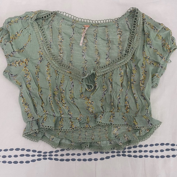 Free People | Size Small | Green Floral Short Set - Picture 3 of 3